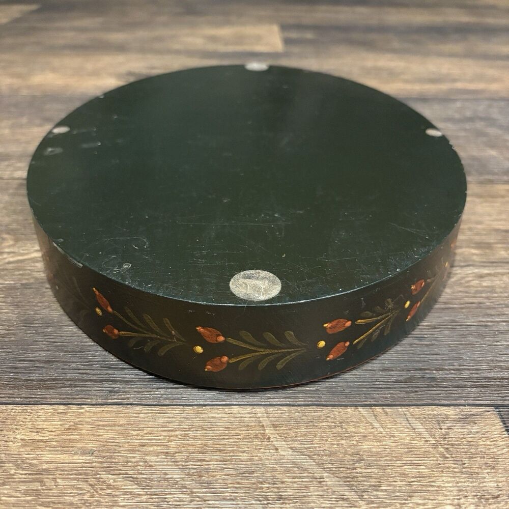 Hand-Painted Bentwood Folk Art Trinket Box Bride & Groom Wedding 1982 - Picture 5 of 11